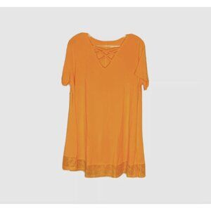 Jessica London Orange Short Sleeve Mini Dress 12 New